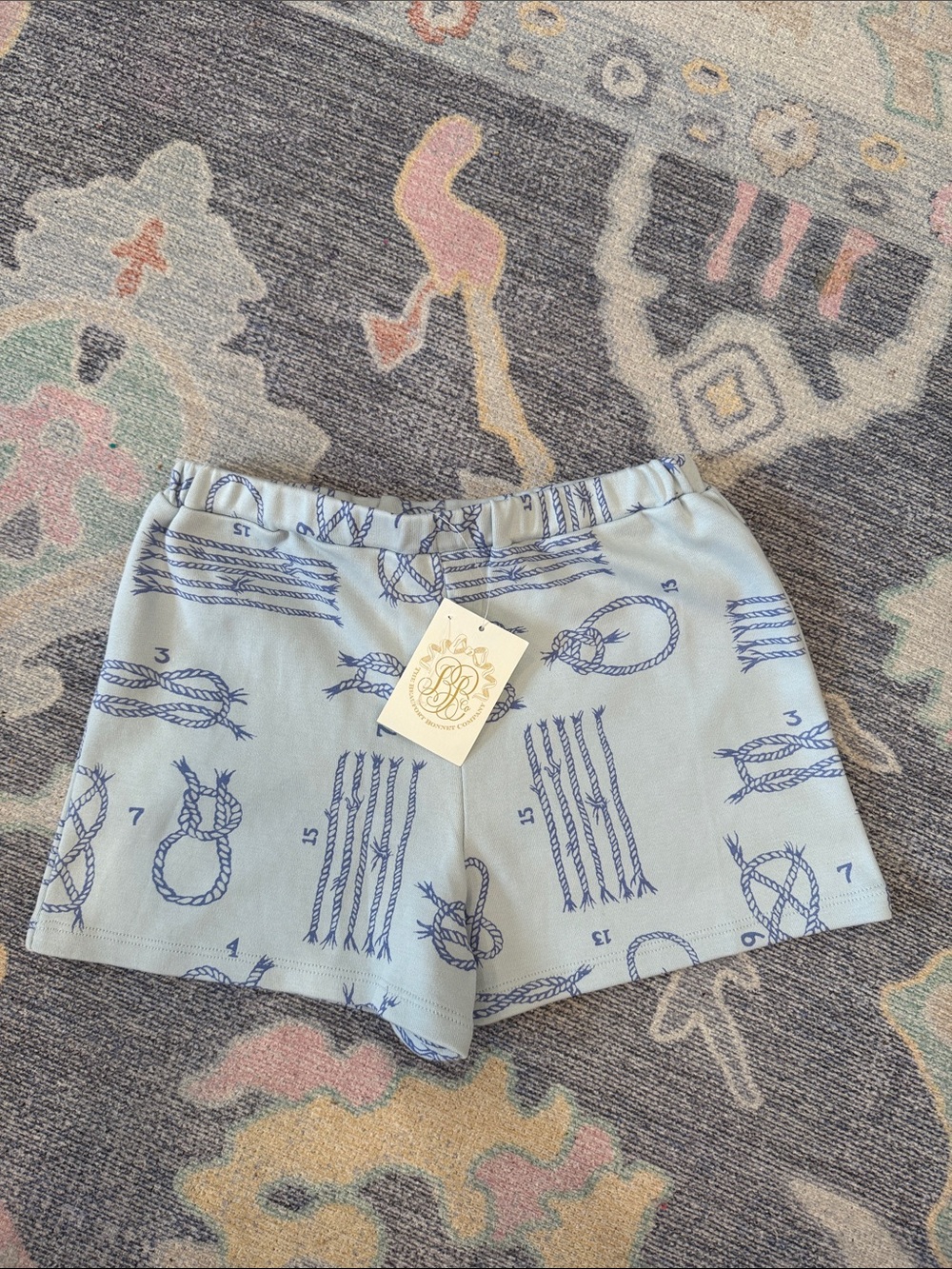 The Beaufort Bonnet Company Light Blue Rope-Print High-Waist Shorts